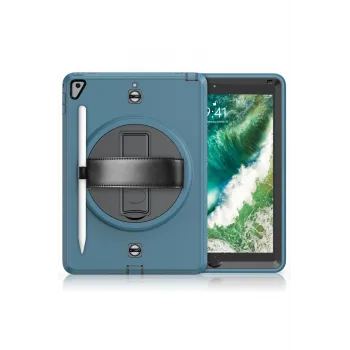 Newface iPad 5 Air 9.7 Kılıf Strap-C Otterbox Tablet Kapak - Mavi