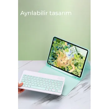 Newface iPad Pro 12.9 (2024) Kılıf KC01 Smart Klavyeli Tablet Kılıfı - Siyah