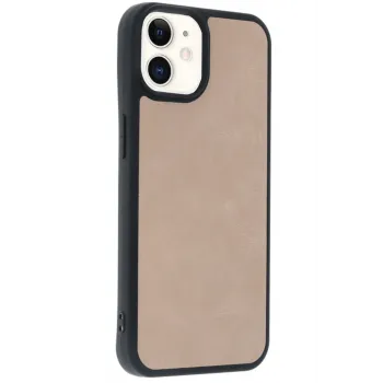 Newface iPhone 11 Kılıf Aras Deri Kapak - Pudra