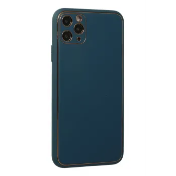 Newface iPhone 11 Pro Kılıf Coco Deri Silikon Kapak - Mavi