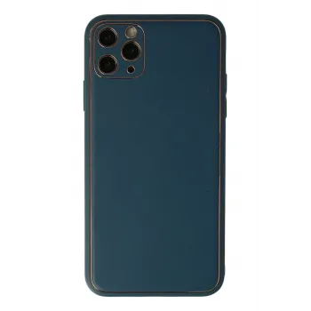 Newface iPhone 11 Pro Kılıf Coco Deri Silikon Kapak - Mavi