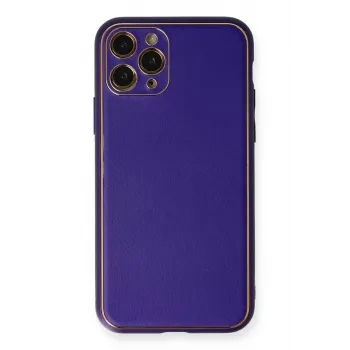 Newface iPhone 11 Pro Kılıf Coco Deri Silikon Kapak - Mor
