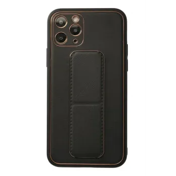 Newface iPhone 11 Pro Kılıf Coco Deri Standlı Kapak - Siyah