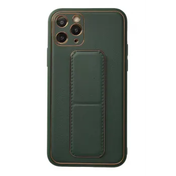 Newface iPhone 11 Pro Kılıf Coco Deri Standlı Kapak - Yeşil