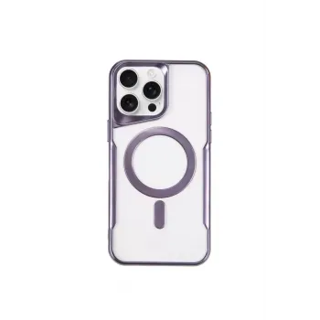 Newface iPhone 11 Pro Max Kılıf Boyi Magsafe Silikon Kapak - Derin Mor
