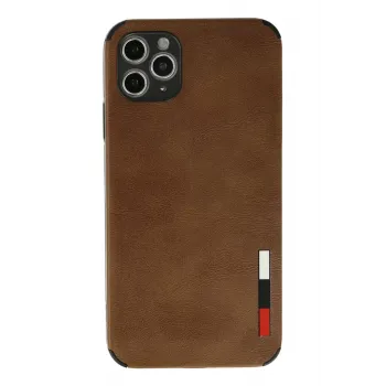 Newface iPhone 11 Pro Max Kılıf Loop Deri Silikon - Kahverengi