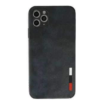 Newface iPhone 11 Pro Max Kılıf Loop Deri Silikon - Lacivert