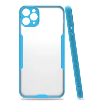 Newface iPhone 11 Pro Max Kılıf Platin Silikon - Mavi