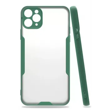 Newface iPhone 11 Pro Max Kılıf Platin Silikon - Yeşil