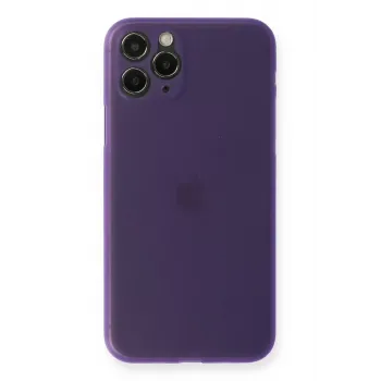 Newface iPhone 11 Pro Max Kılıf PP Ultra İnce Kapak - Mor
