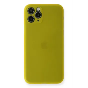 Newface iPhone 11 Pro Max Kılıf PP Ultra İnce Kapak - Sarı