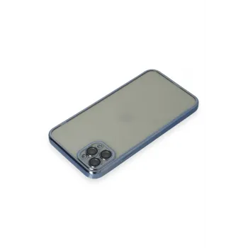 Newface iPhone 11 Pro Max Kılıf Razer Lensli Silikon - Açık Mavi