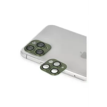 Newface iPhone 11 Pro Max Pers Alüminyum Kamera Lens - Yeşil