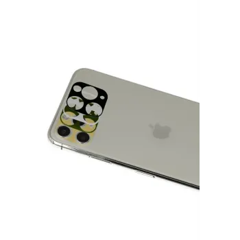 Newface iPhone 11 Pro Max Rainbow Kamera Lens Koruma Cam - Gold