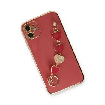 Newface iPhone 12 Kılıf Esila Silikon - Kırmızı