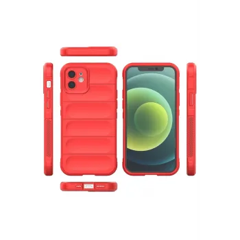 Newface iPhone 12 Kılıf Optimum Silikon - Kırmızı