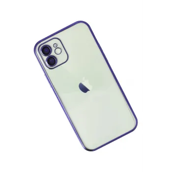 Newface iPhone 12 Kılıf Razer Lensli Silikon - Mor
