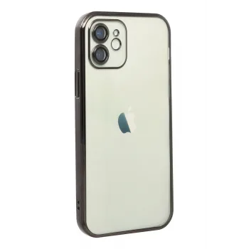 Newface iPhone 12 Kılıf Razer Lensli Silikon - Siyah