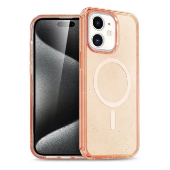 Newface iPhone 12 Kılıf Star Magsafe Kapak - Turuncu