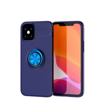 Newface iPhone 12 Mini Kılıf Range Yüzüklü Silikon - Mavi