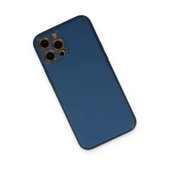 Newface iPhone 12 Pro Kılıf Coco Deri Silikon Kapak - Açık Mavi