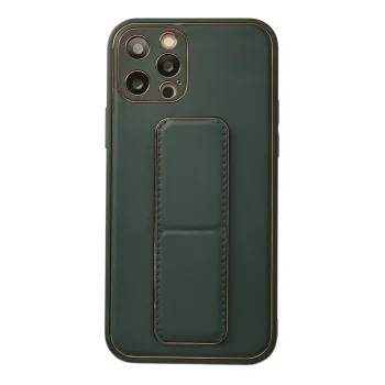 Newface iPhone 12 Pro Kılıf Coco Deri Standlı Kapak - Yeşil