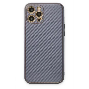 Newface iPhone 12 Pro Kılıf Coco Karbon Silikon - Gri
