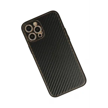 Newface iPhone 12 Pro Kılıf Coco Karbon Silikon - Siyah