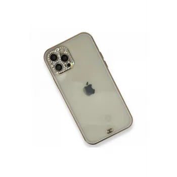 Newface iPhone 12 Pro Kılıf Liva Taşlı Silikon - Mor