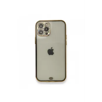 Newface iPhone 12 Pro Kılıf Liva Taşlı Silikon - Siyah