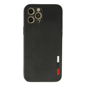 Newface iPhone 12 Pro Kılıf Loop Deri Silikon - Siyah