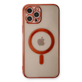 Newface iPhone 12 Pro Kılıf Magneticsafe Lazer Silikon - Kırmızı