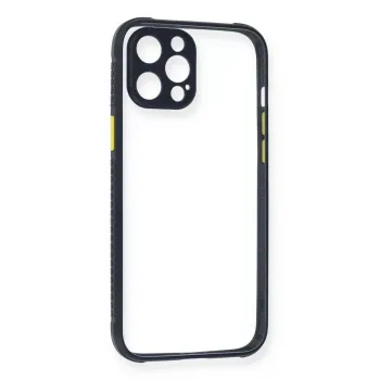 Newface iPhone 12 Pro Kılıf Miami Şeffaf Silikon - Lacivert