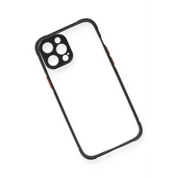 Newface iPhone 12 Pro Kılıf Miami Şeffaf Silikon - Siyah