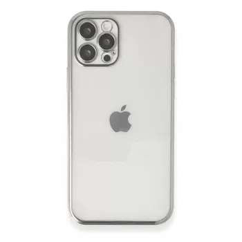 Newface iPhone 12 Pro Kılıf Razer Lensli Silikon - Gümüş