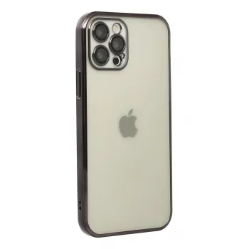 Newface iPhone 12 Pro Kılıf Razer Lensli Silikon - Siyah
