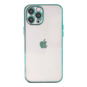 Newface iPhone 12 Pro Kılıf Razer Lensli Silikon - Yeşil