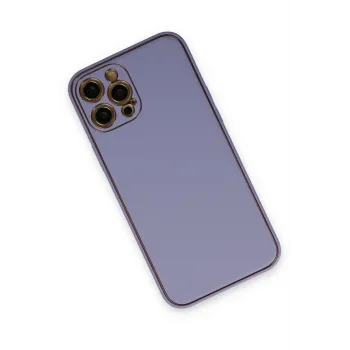 Newface iPhone 12 Pro Max Kılıf Coco Deri Silikon Kapak - Açık Lila