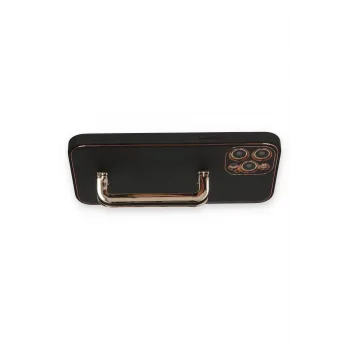 Newface iPhone 12 Pro Max Kılıf Coco Elit Kapak - Siyah