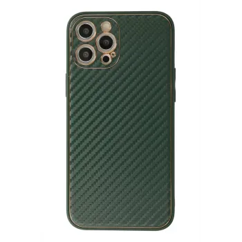 Newface Apple iPhone 12 Pro Max Kılıf Coco Karbon Silikon - Yeşil