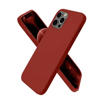 Newface iPhone 12 Pro Max Kılıf First Silikon - Bordo