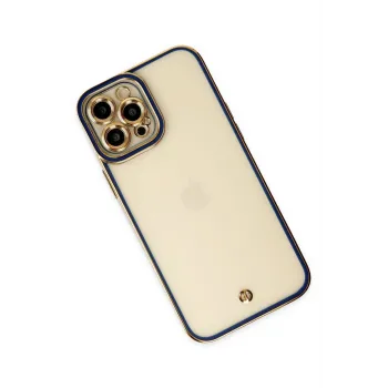 Newface iPhone 12 Pro Max Kılıf Liva Lens Silikon - Mavi