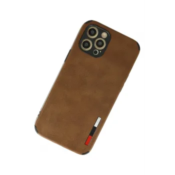 Newface iPhone 12 Pro Max Kılıf Loop Deri Silikon - Kahverengi