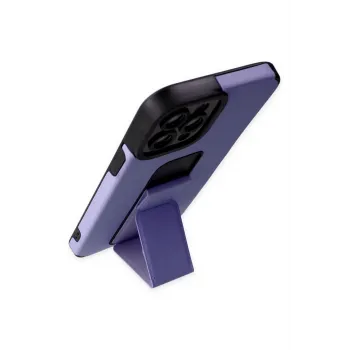 Newface iPhone 12 Pro Max Kılıf Mega Standlı Silikon - Lila