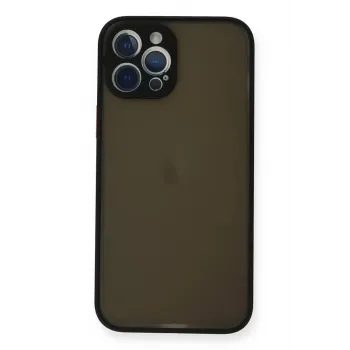 Newface Apple iPhone 12 Pro Max Kılıf Montreal Silikon Kapak - Siyah