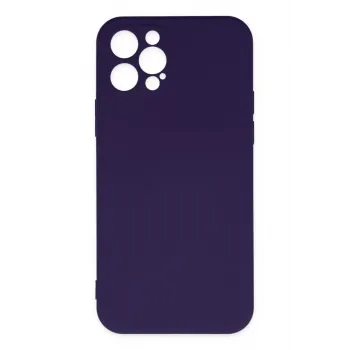 Newface iPhone 12 Pro Max Kılıf Nano içi Kadife Silikon - Mor