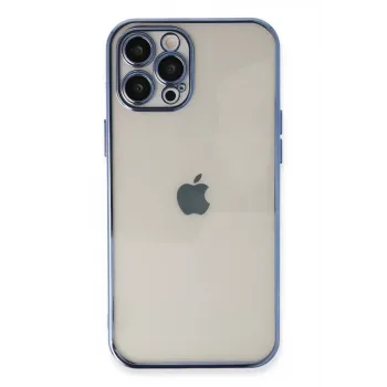 Newface iPhone 12 Pro Max Kılıf Razer Lensli Silikon - Açık Mavi