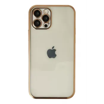 Newface iPhone 12 Pro Max Kılıf Razer Lensli Silikon - Gold