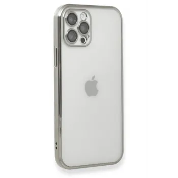 Newface iPhone 12 Pro Max Kılıf Razer Lensli Silikon - Gümüş