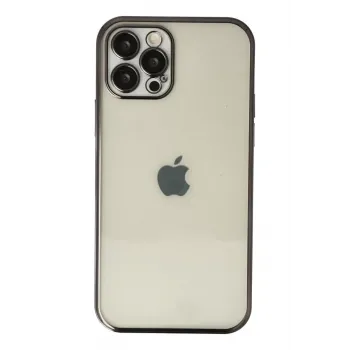 Newface iPhone 12 Pro Max Kılıf Razer Lensli Silikon - Siyah
